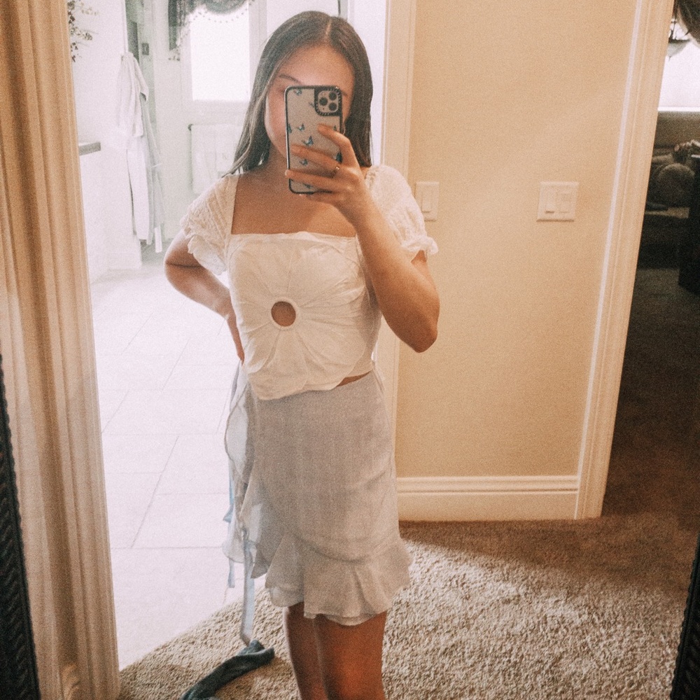 SOLD princess polly👑— blue mini skirt!!